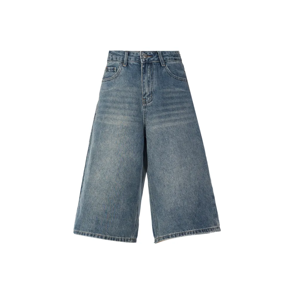 ZAVK Винтажные синие шорты-каприсы женские джинсовые