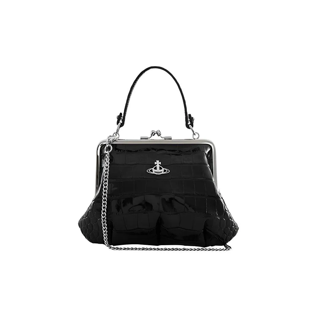 Vivienne Westwood Calfskin Dumpling Bag Shoulder Bag Crossbody Bag Handbag Wallets Regular Women's Black