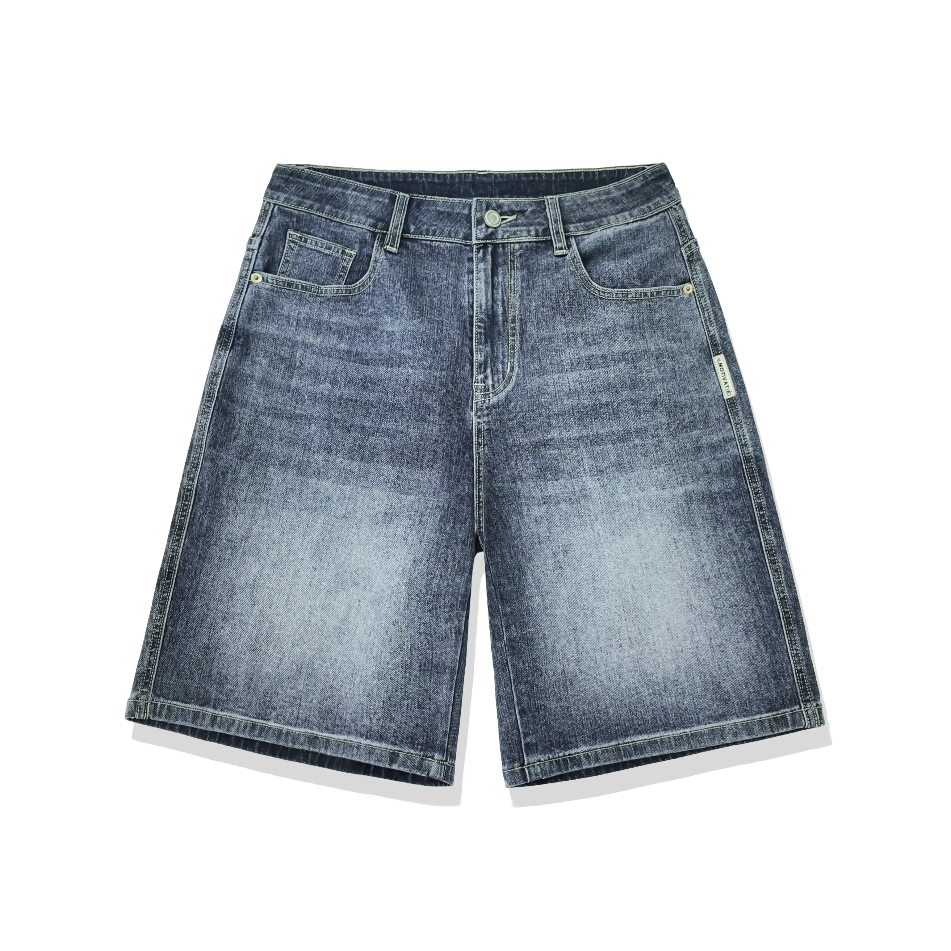 DASDCG Blue Gray Men's Denim Shorts DASDCG Синий Серый Мужские Джинсовые Шорты