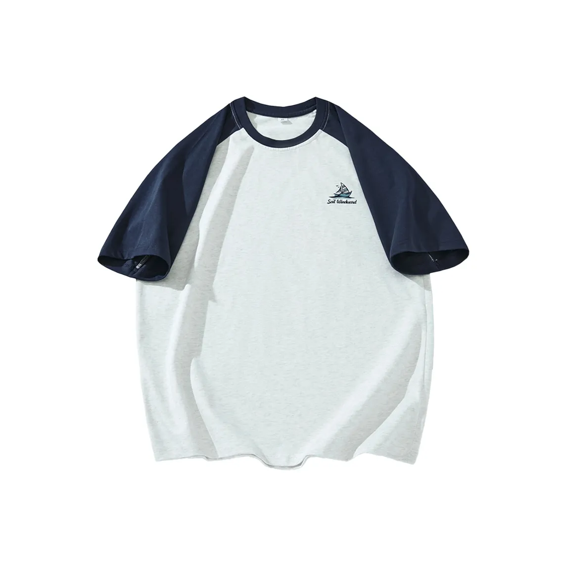 GUANKA Меланж Серый и Темно-Синий Мужские T-Рубашки