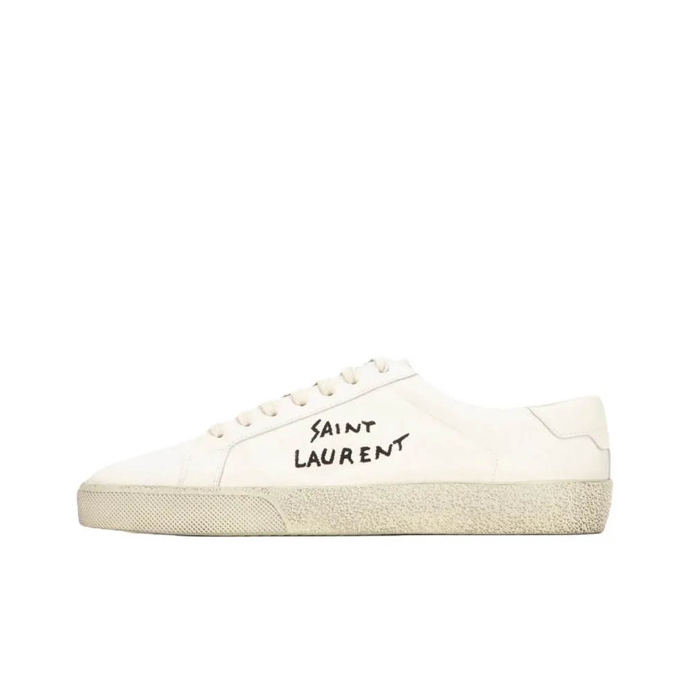 SAINT LAURENT Низкие кроссовки для скейтбординга женские кремово-белые
