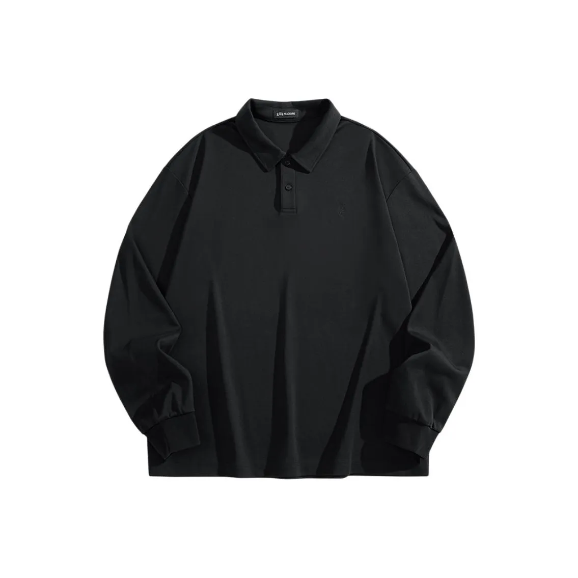 PEACEBIRD MEN Тяжелый Эластичный Отложной воротник Длинный рукав Т-рубашка Мужская