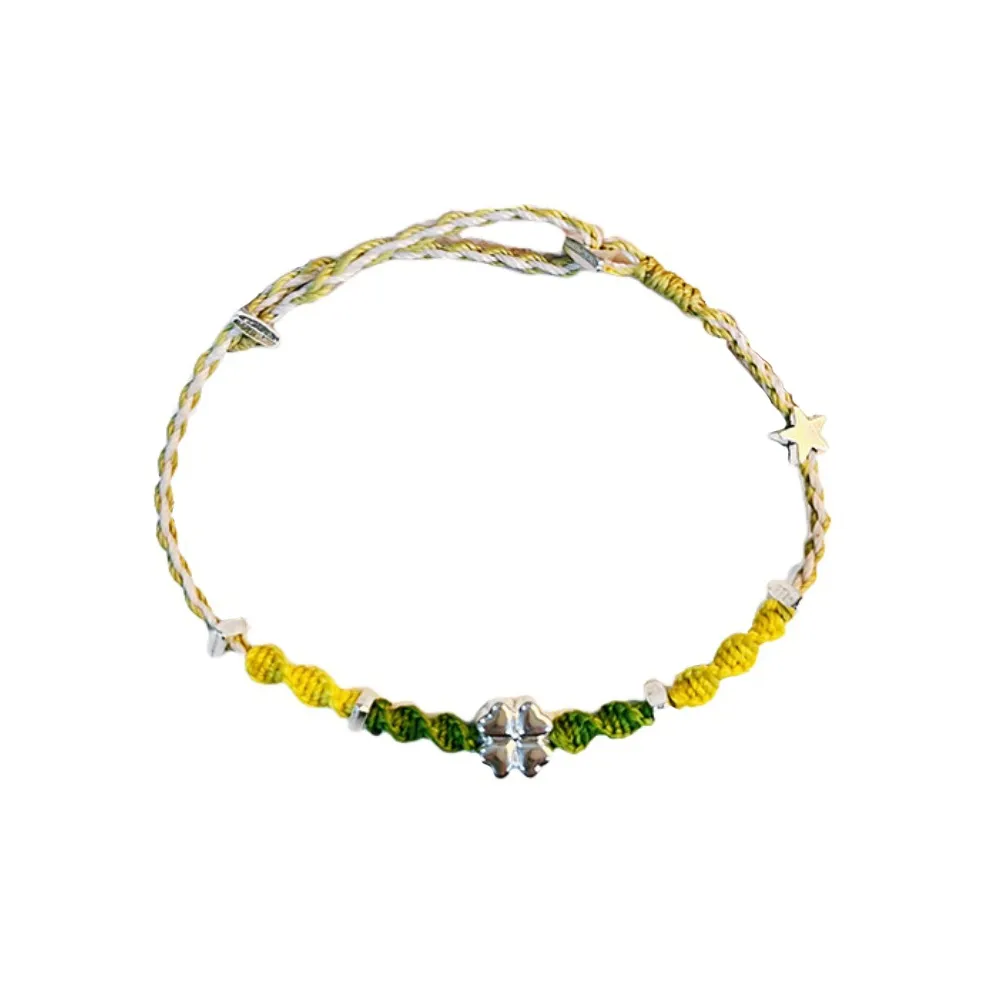 FGHGF Ручной Four Leaf Clover Lucky Star Браслет Браслет-шнурок DIY Материал Kit Ювелирные украшения Ткани вязаные