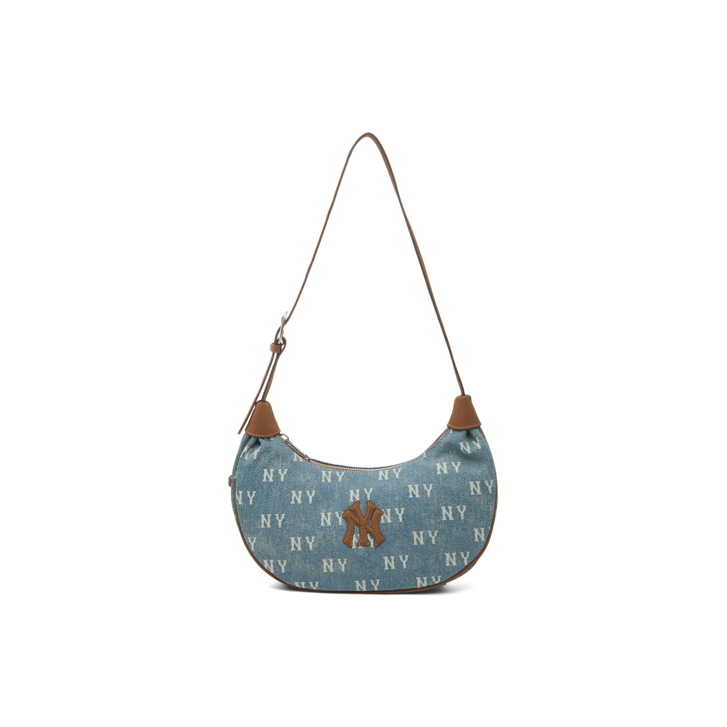 Mlb Base Logo New York Yankees Old Flower Полиэстер Сумка через плечо Сумка через плечо Женская Джинсовая Светло-Синяя
