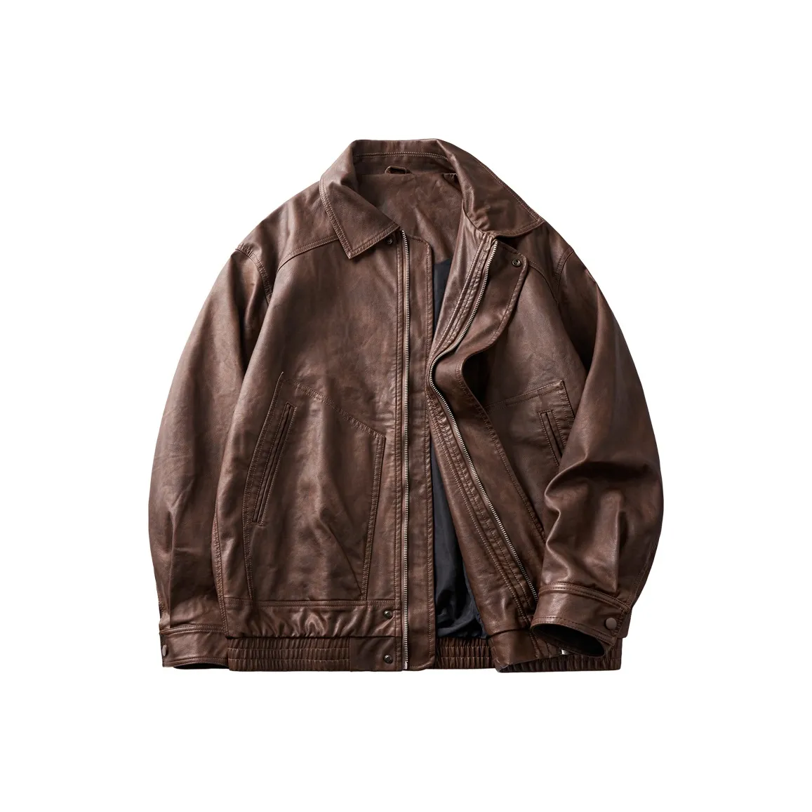 HZWH Кофе Мужские Кожаные Куртки