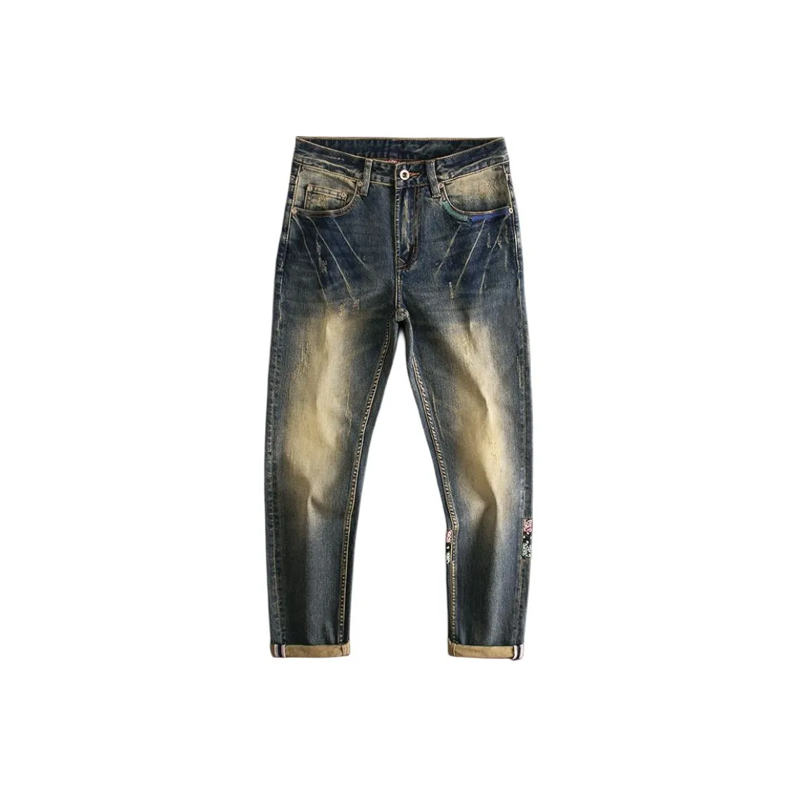 OGQG Винтажный синий Мужские Джинсы