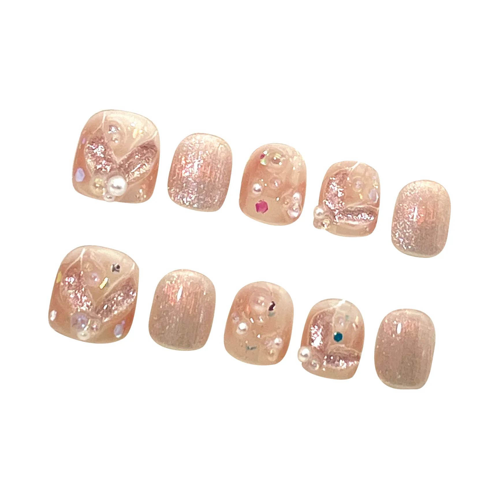 FINGERBOOK Dreamy Mermaid Short Square Pink Smudge Cute