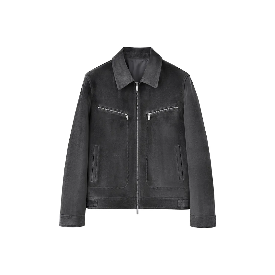 SINBOS Кучевой серый Мужская кожаная куртка