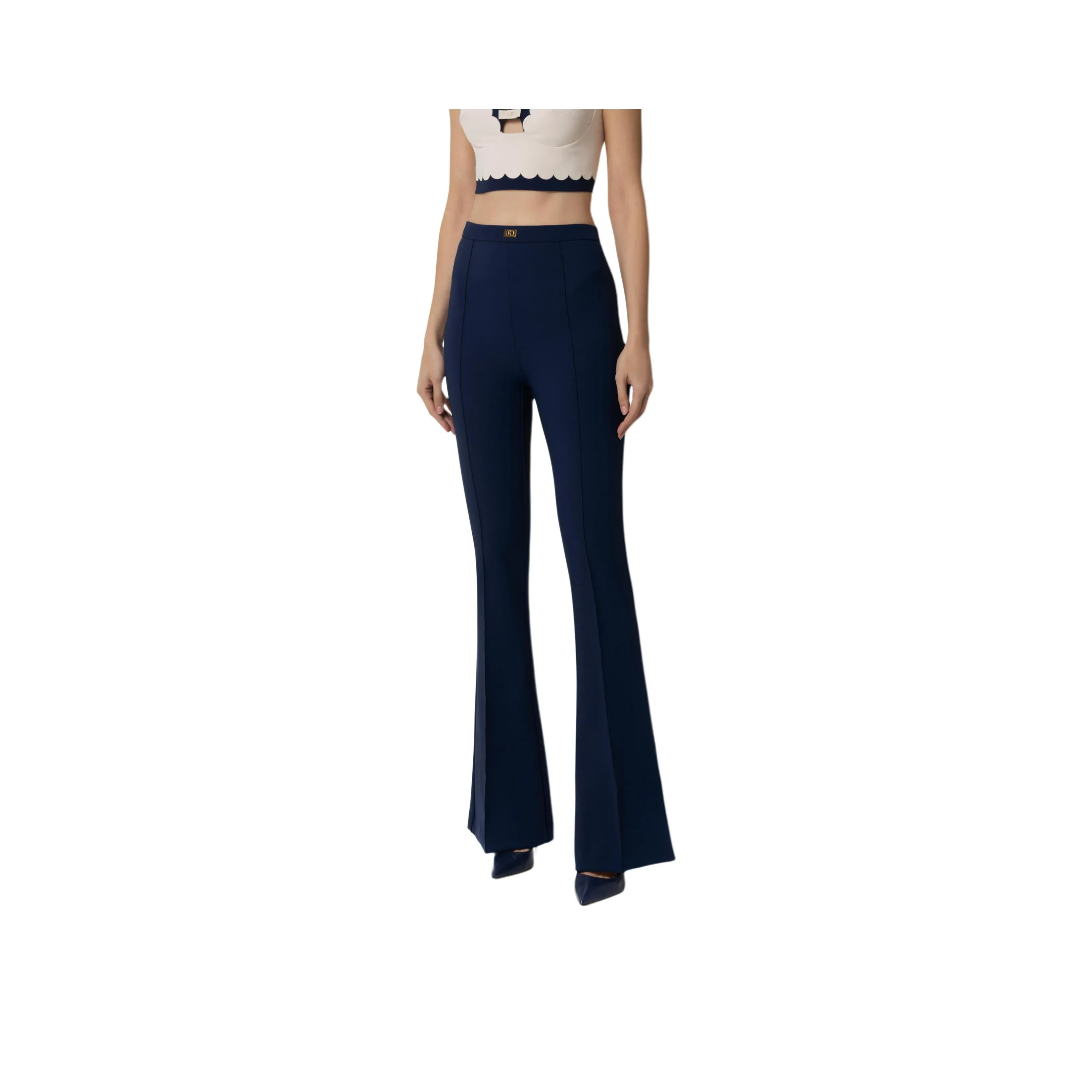 Elisabetta Franchi Crêpe Bell Bottom Trousers