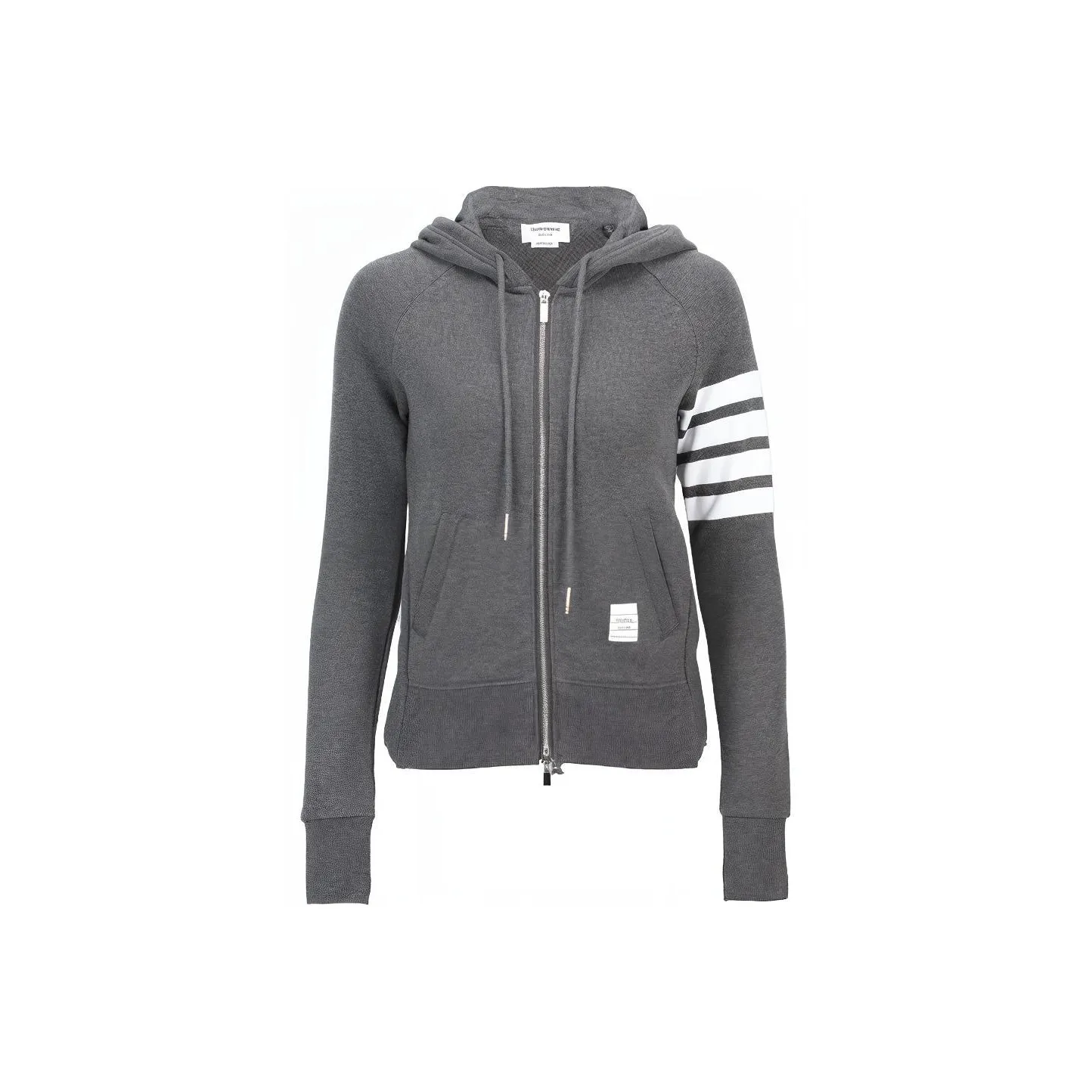 THOM BROWNE 4 Bar Striped Zip Up Hoodie