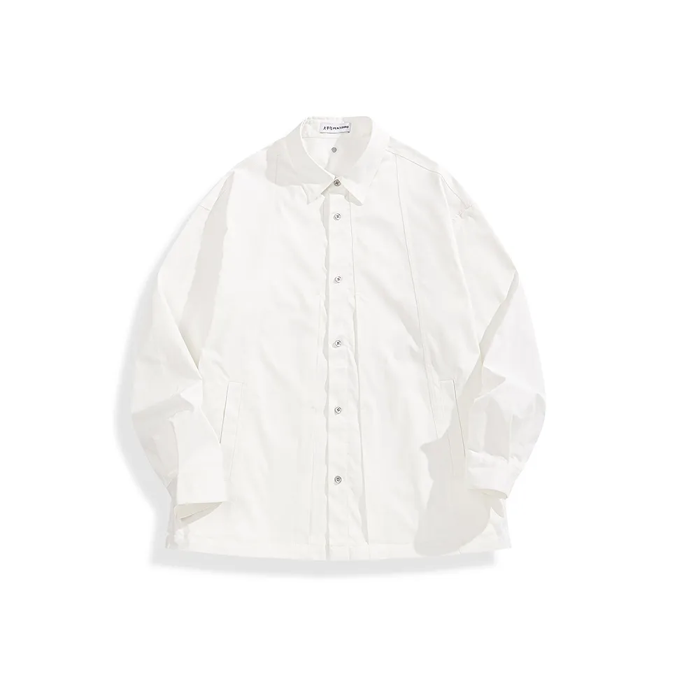 PEACEBIRD MEN Однотонный Linen Outerwear Casual Shirt Men's