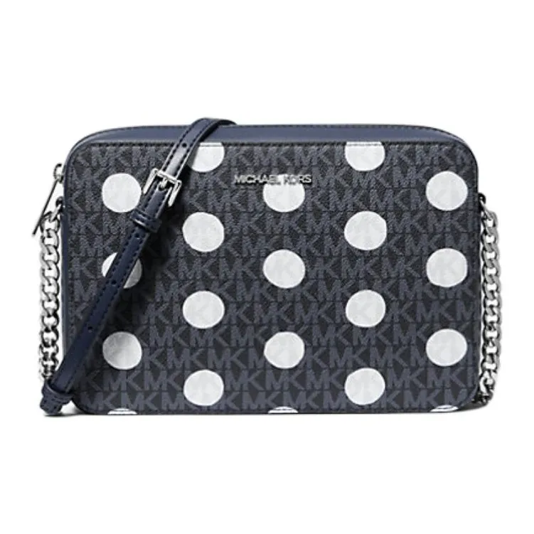 MICHAEL KORS Jet Set Холст с печатью Сумка через плечо Большая Женская Синяя