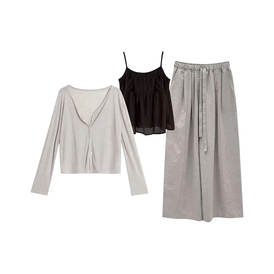 MARIE·COCO Топ на бретелях + Кардиган + Брюки Женские Повседневные Костюмы