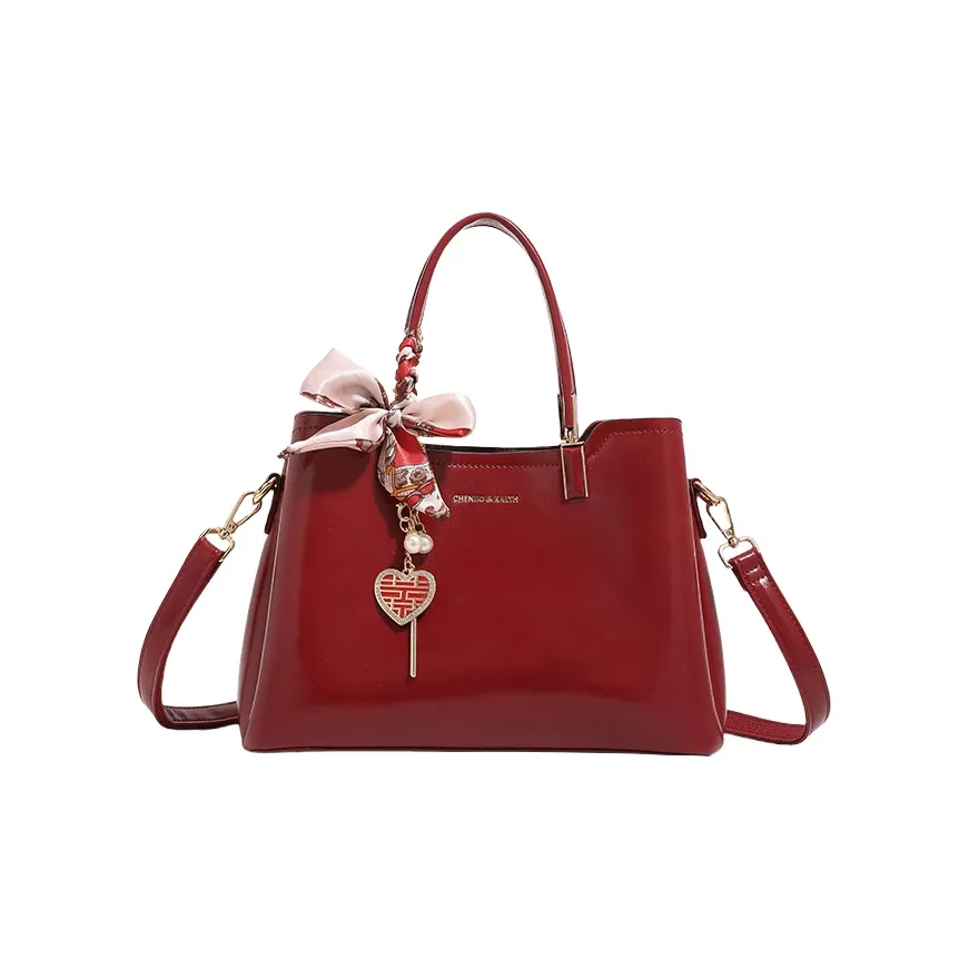 PESASRIE Microfiber Synthetic Leather Crossbody Bag Shoulder Bag Handbag Regular Women's Burgundy