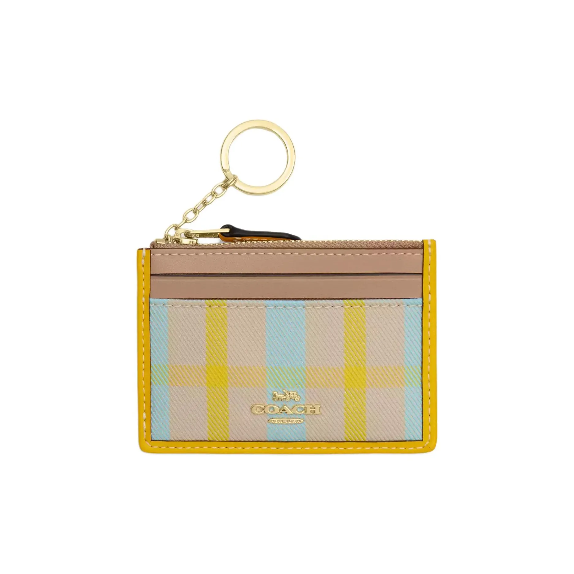 COACH Skinny Id Case Цвет холста Картхолдер Мини Женские Ярко-желтый