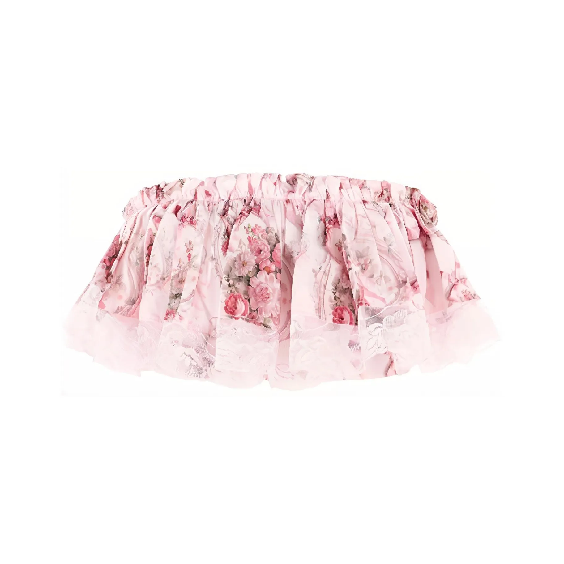 Selkie Коллекция SS24 Без бретелей Топ Женские Абрикос с Сердце Лента Принт