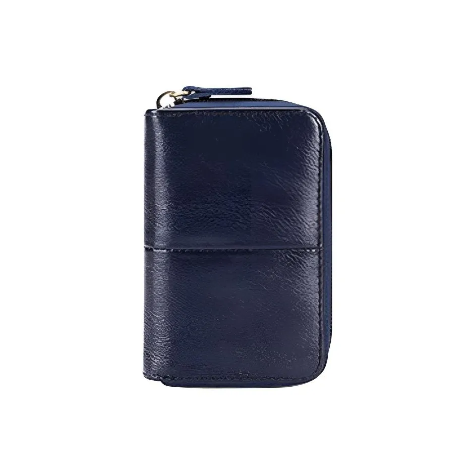 QIAJIAN Вощеная кожа Держатель для карт Унисекс Многоцветный