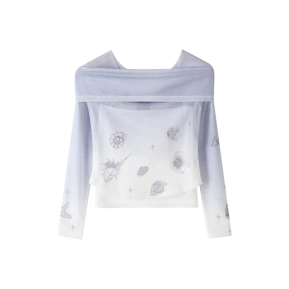 LAMLICKA Серый Фиолетовый Женские T-рубашки