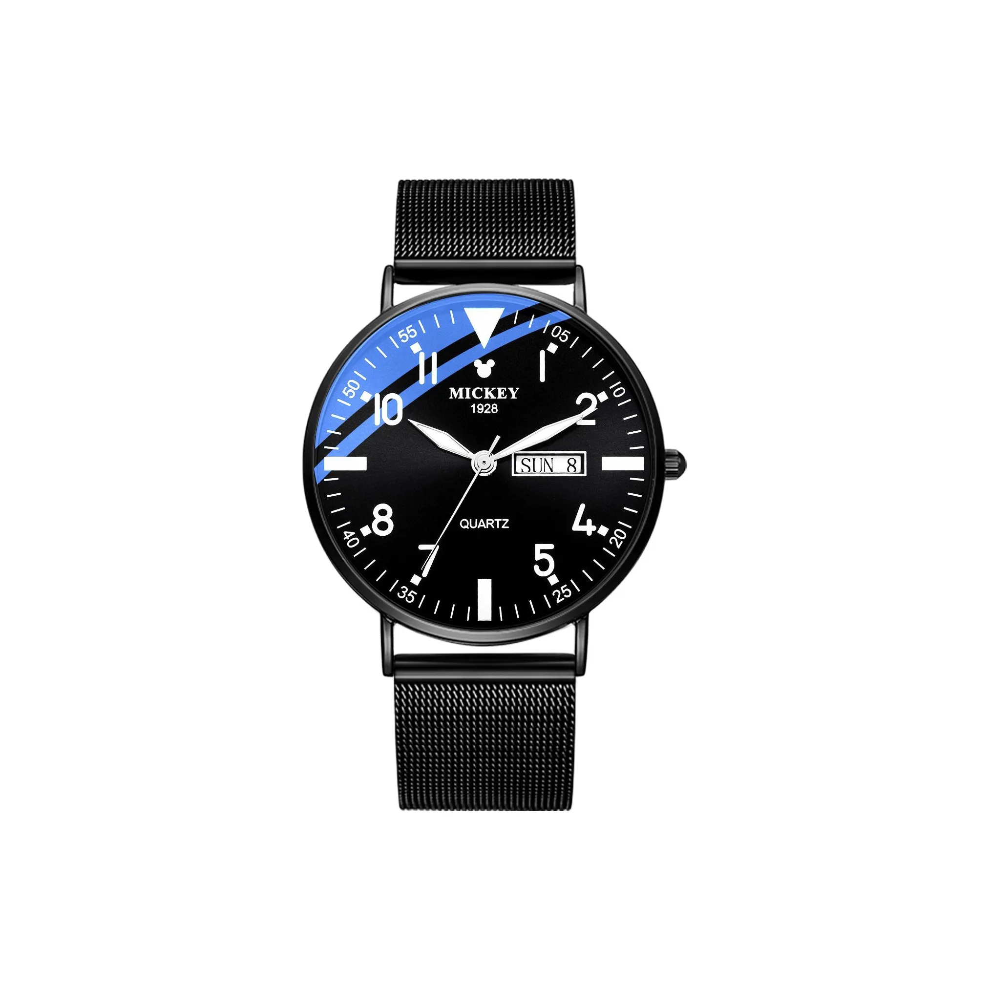 Disney Mickey Кварцевый механизм Часы Мужские Синий циферблат