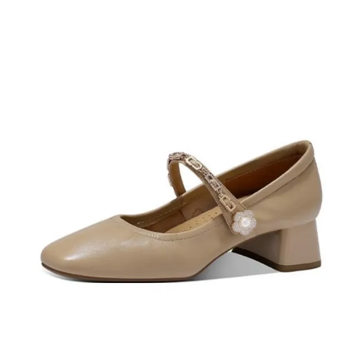 JESSICA SOPHIA Туфли Мэри Джейн с грубым каблуком 4CM Женские