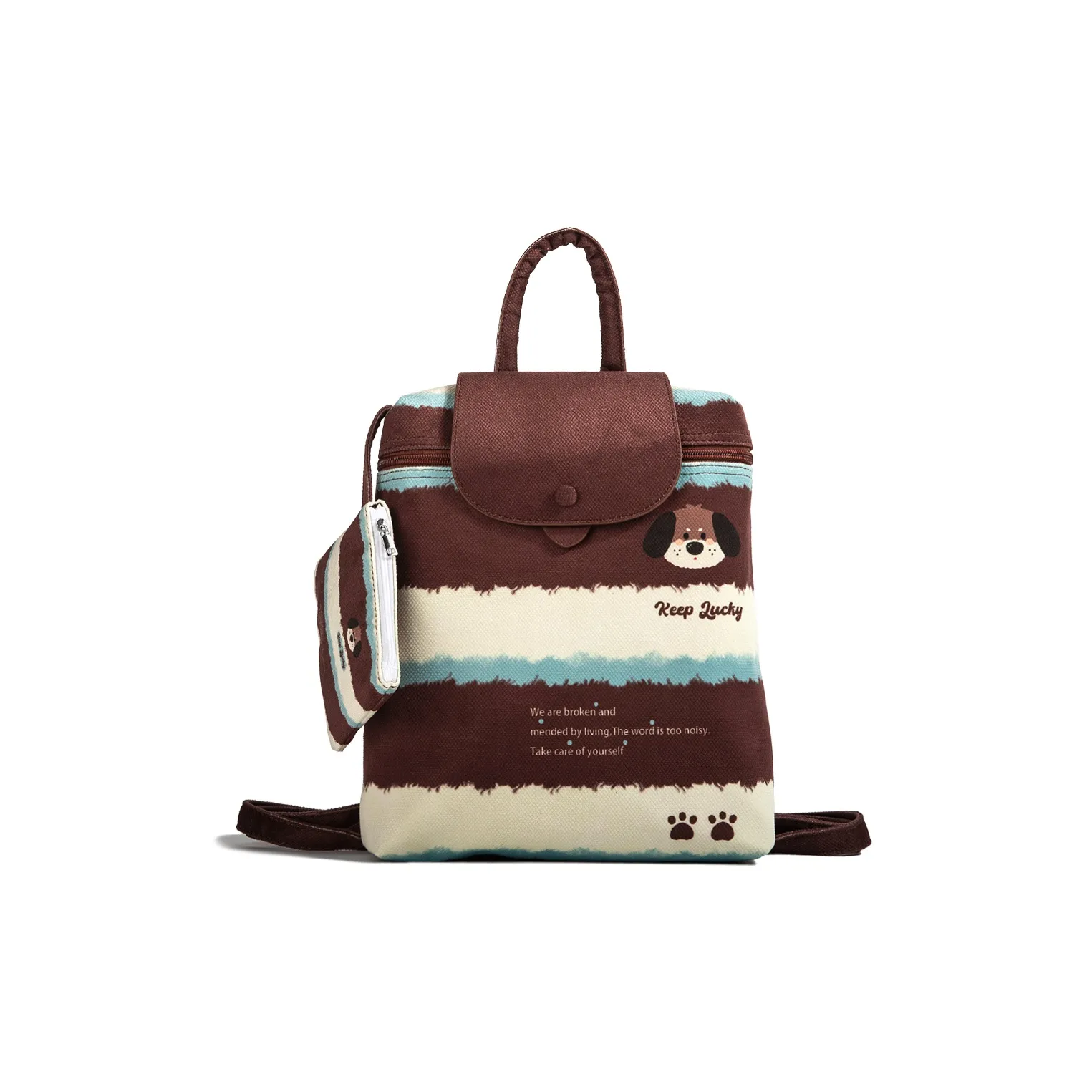 MINLUBAOLUO Холст Рюкзак Женский Коричневый