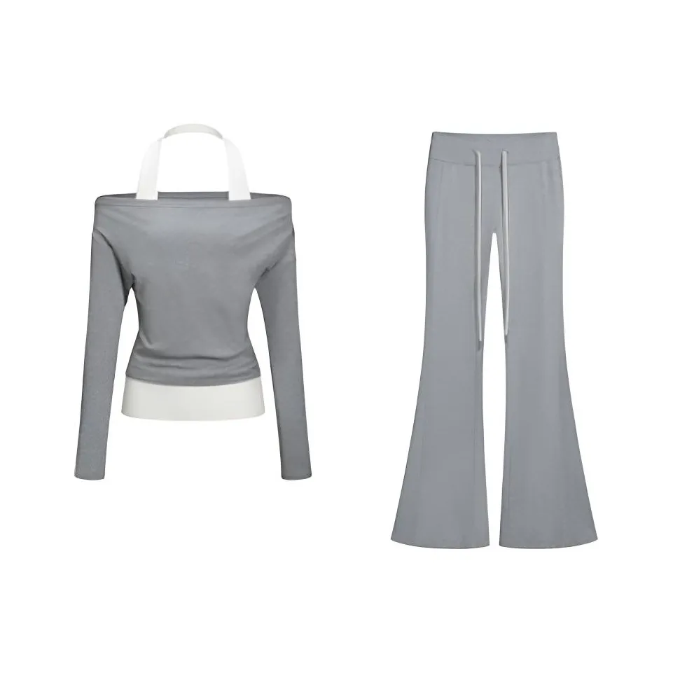 DANCANG Серый Женский Повседневный Костюм
