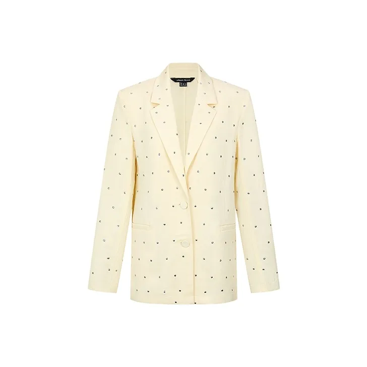 URBAN REVIVO Бизнес-костюм женский светло-желтый