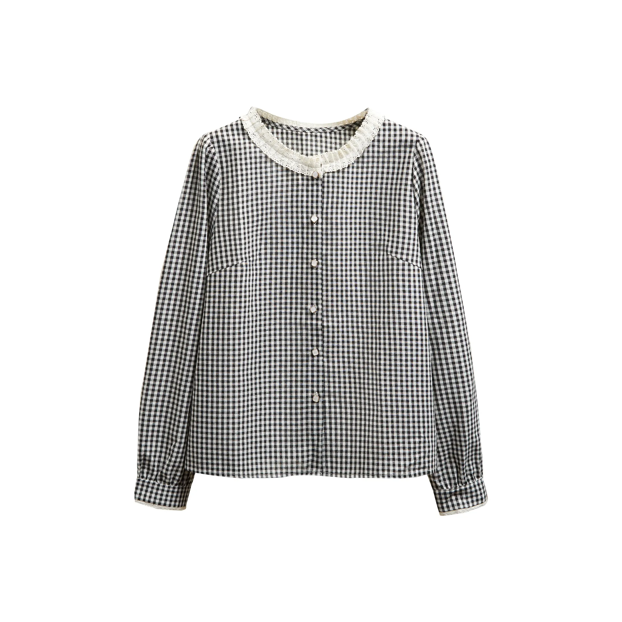 TOUCH Рубашка Женская Черная Rice Клетка