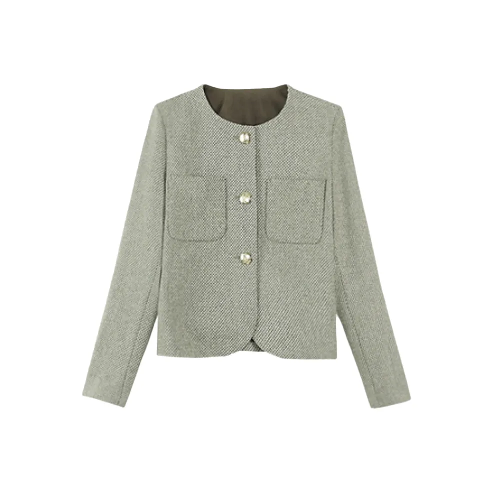 JOSR Серый Женский Короткий Пальто