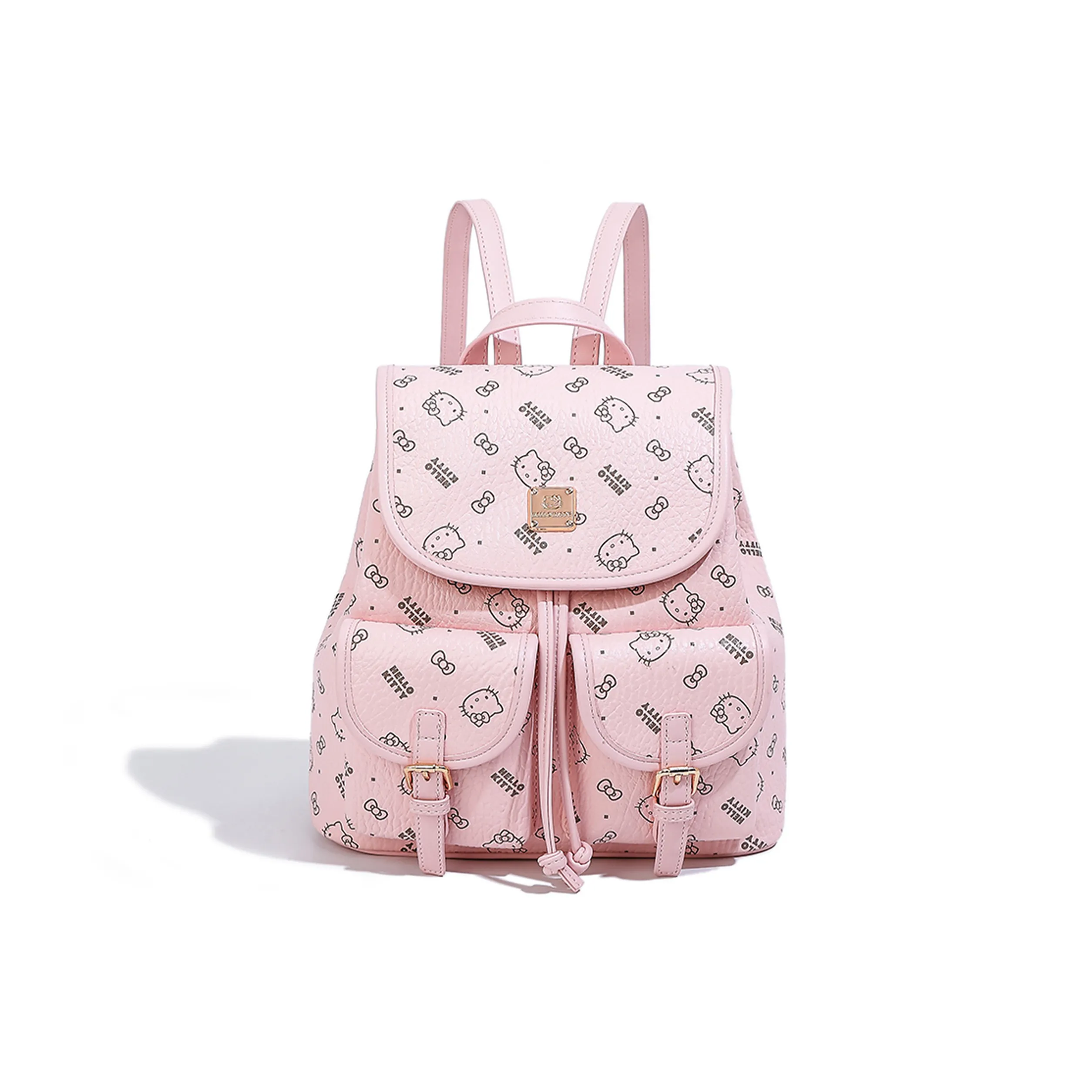 Sanrio Hello Kitty PU (полиуретан) рюкзак женский розовый молочно-чайный коричневый