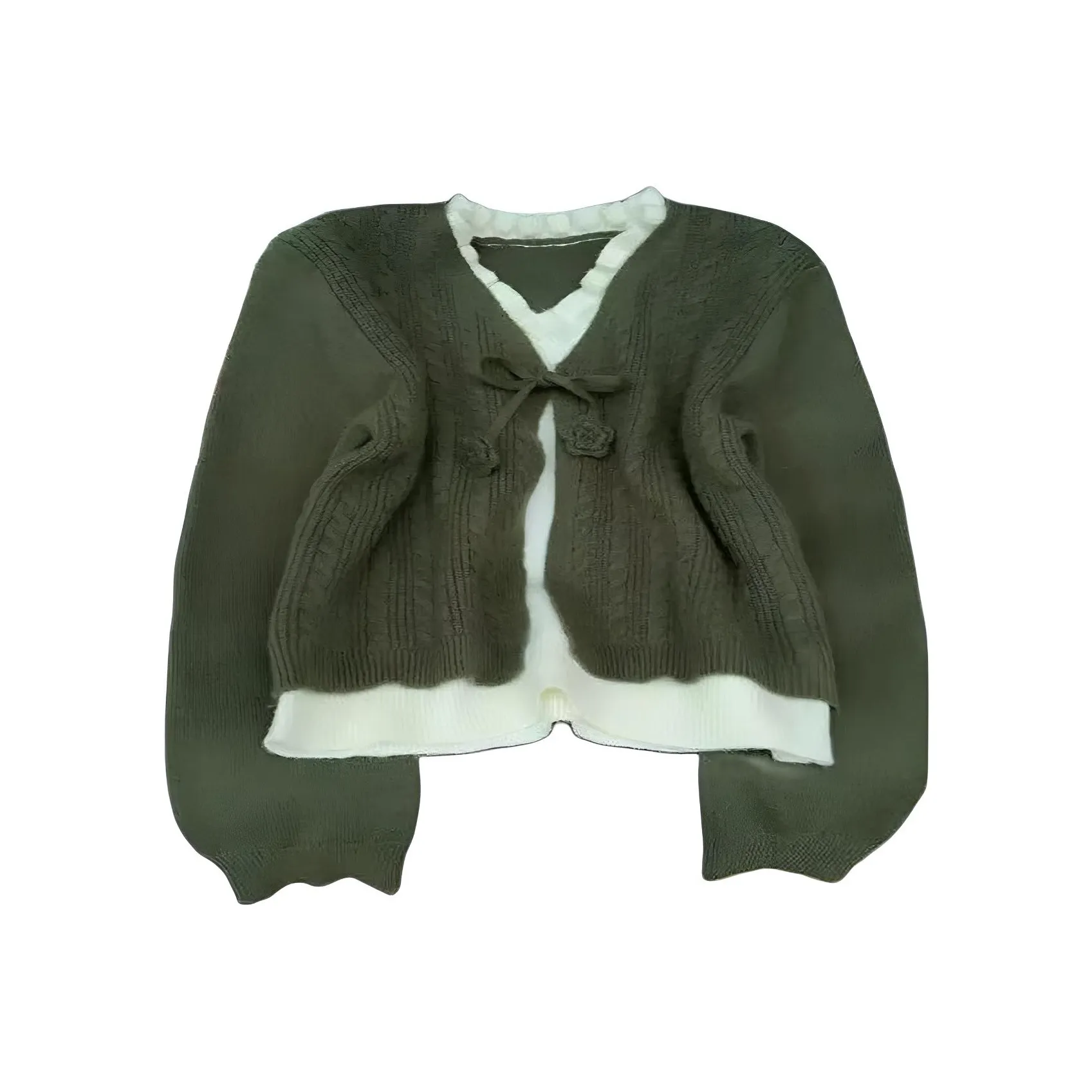 Meter Pre Осенний Комплект Mock Двухкомпонентный Свитер Кардиган Для Подростков Женских