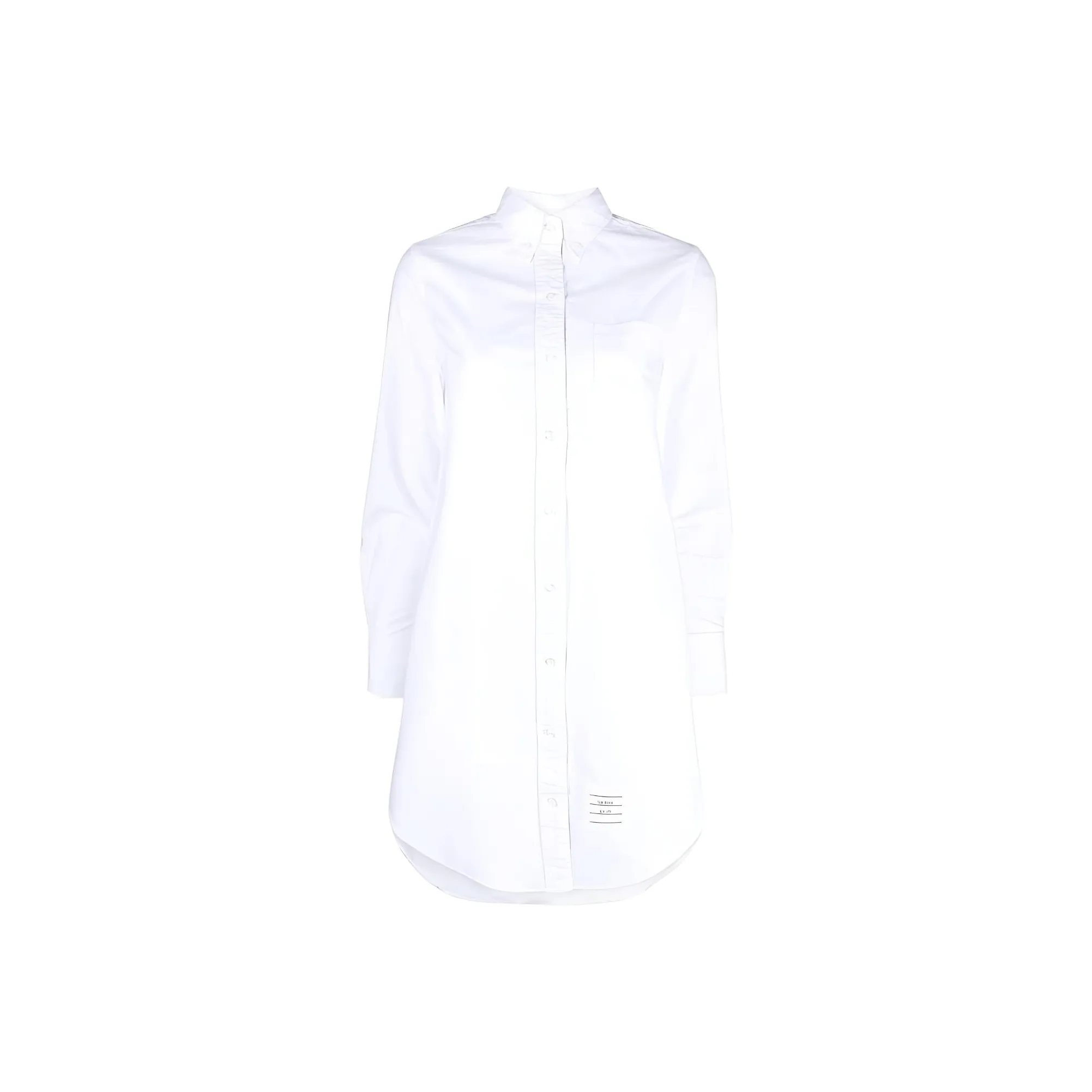 THOM BROWNE Crinkled Curved Hem Shirt Dress