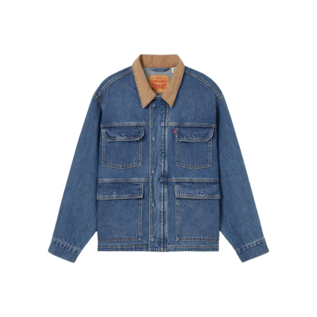 Levis Detroit Выстиранный Синий Мужской Джинсовый Куртки