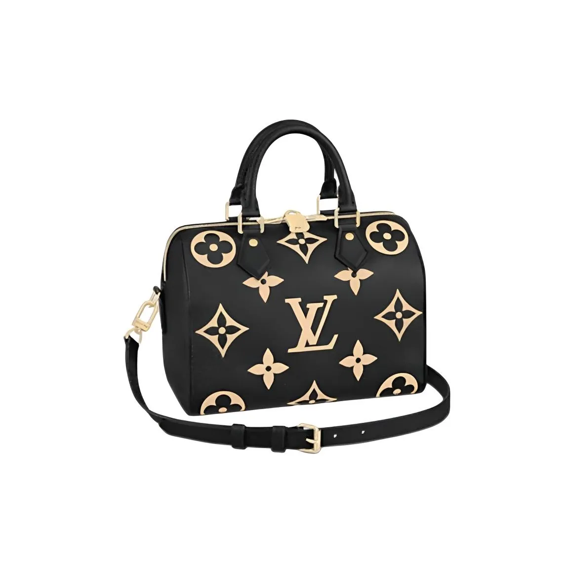 LOUIS VUITTON Speedy Bandouliere Monogram Empreinte Black/Beige
