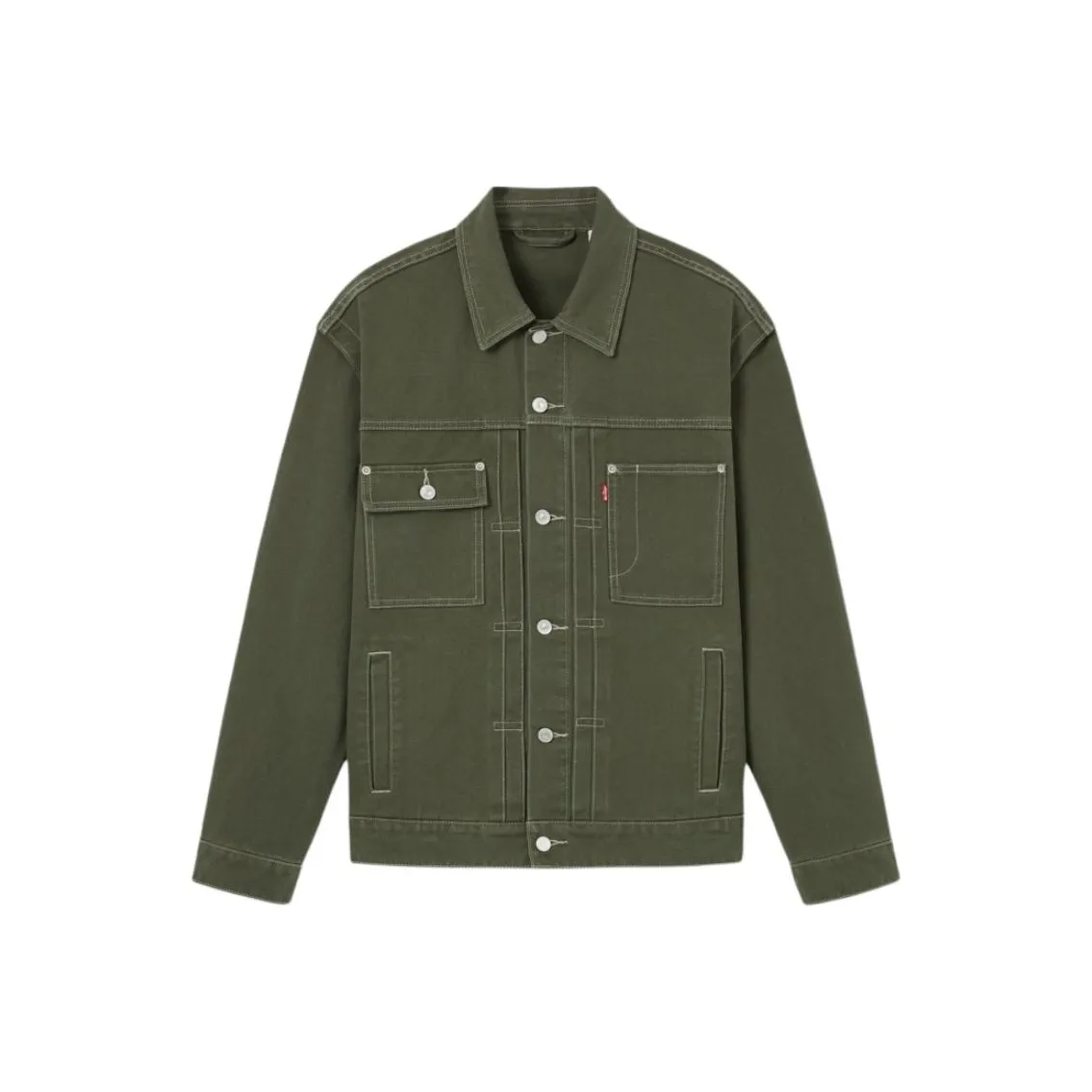 Levis Мужские Джинсовые Куртки Морской Зеленый