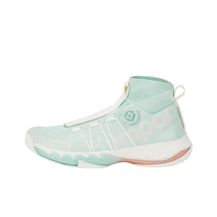 KUMPOO Амортизация Поддержка Противоскользящая Высокий Топ Бадминтон Обувь Унисекс Аква Зеленый