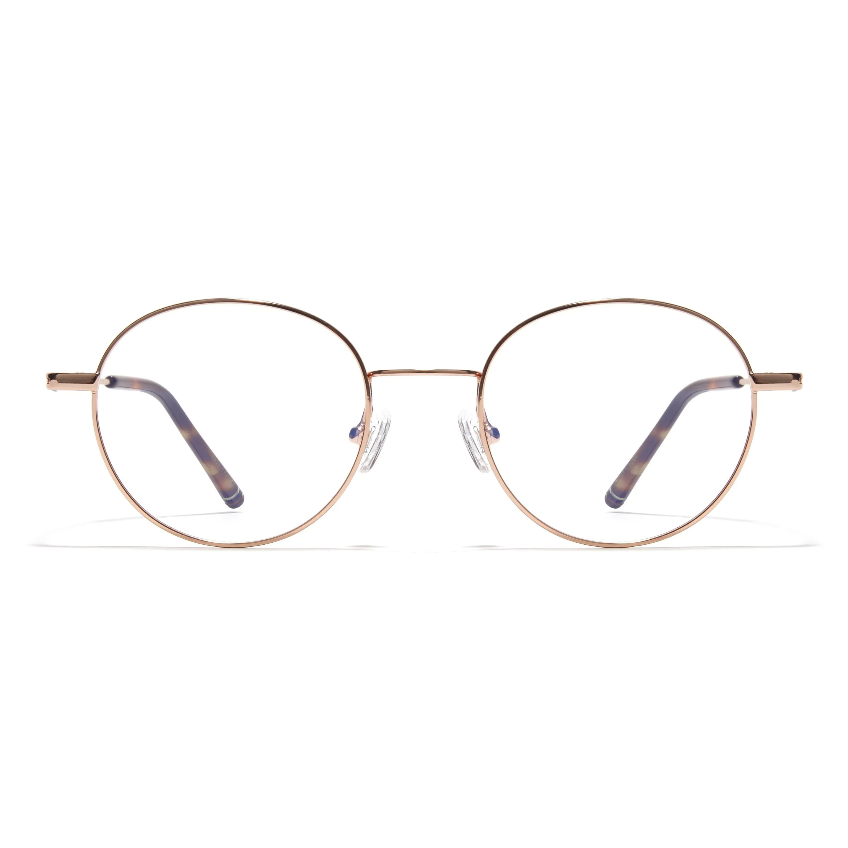 CARIN Титановый сплав Нержавеющая сталь Круглые оправы для очков Унисекс Розовое золото