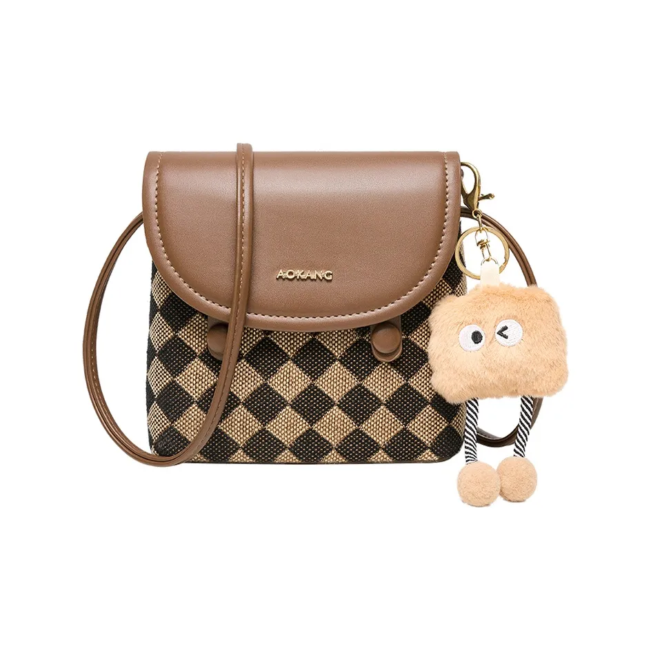 AOKANG Ткань Ключ Чехол для наушников Сумка через плечо Сумка на плечо Стандартная Женская Кофейная