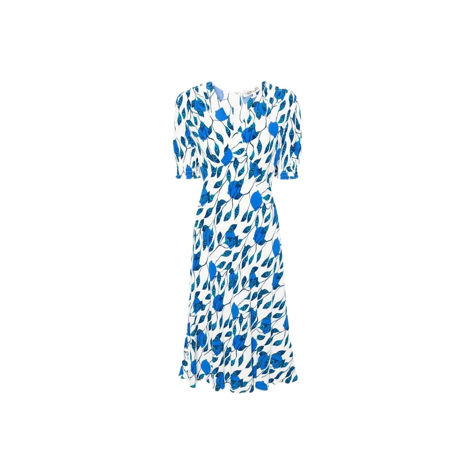 Diane von Furstenberg SS24 Короткое платье с короткими рукавами женское синее