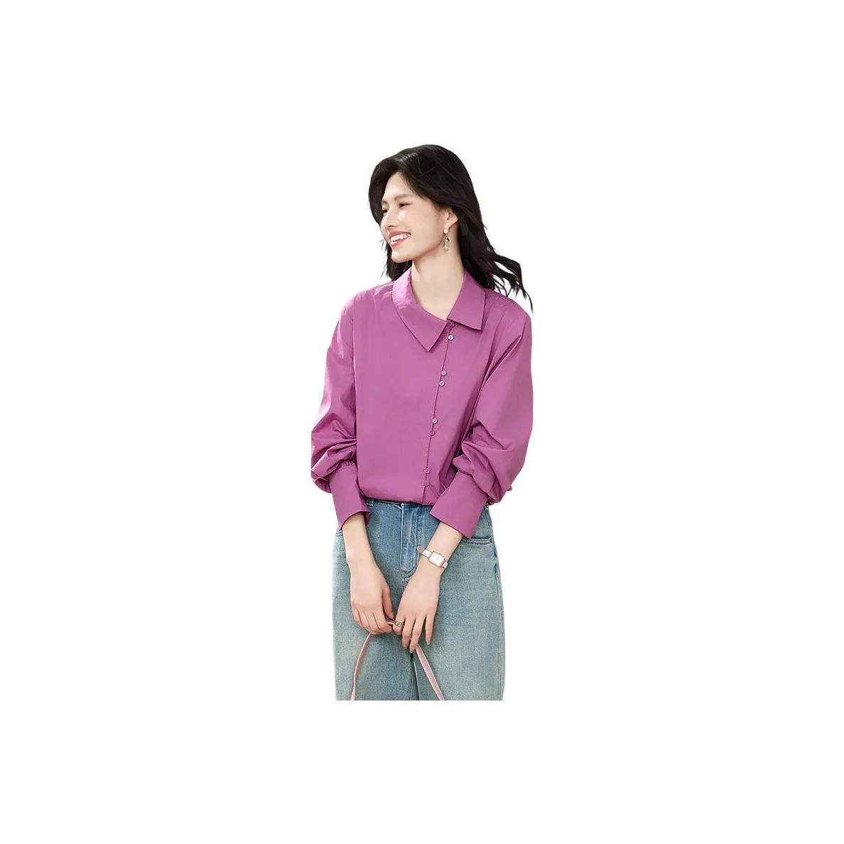 Still quiet Фиолетовые Женские Рубашки