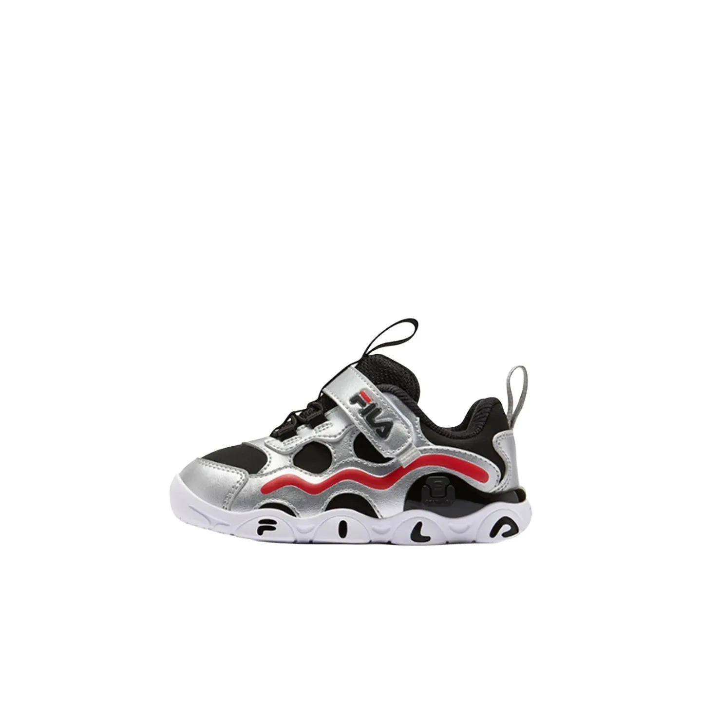 FILA KIDS JAGGER 2 Нескользящая поддержка Низкий верх Обувь для малышей Серебристый Черный Красный Для младенцев и малышей