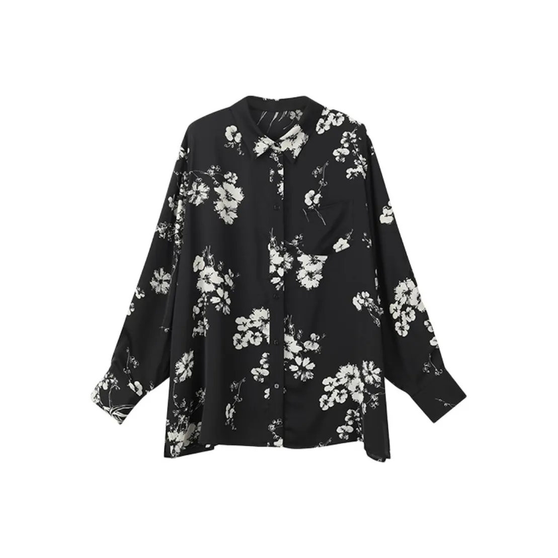 NINE WEST Черный с белыми цветами Женские Рубашки