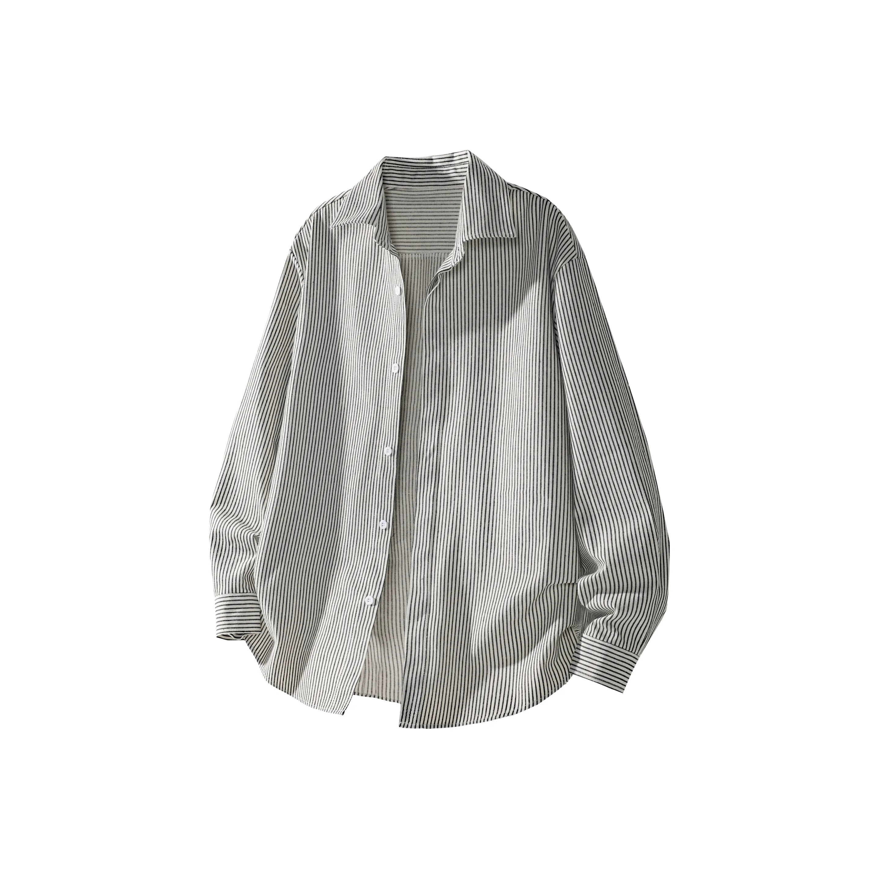 PASOK Полосатая рубашка с длинными рукавами высокого качества старшей школы унисекс