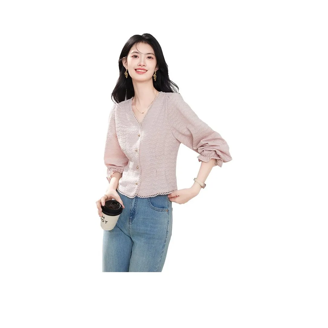 SHANGJING Розовые Женские Рубашки