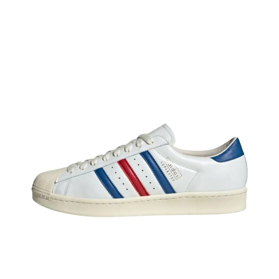 Adidas Originals SUPERSTAR Скейтборд Кроссовки Унисекс Белый Синий Красный