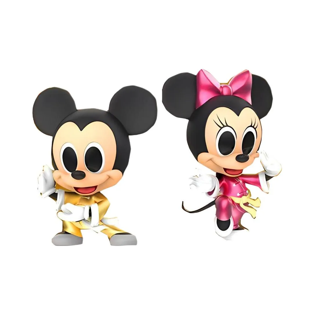 Hot Toys Mickey Mouse Cosb694 Kung Fu Mickey And Minnie, Metal Color Edition Chibi Figures