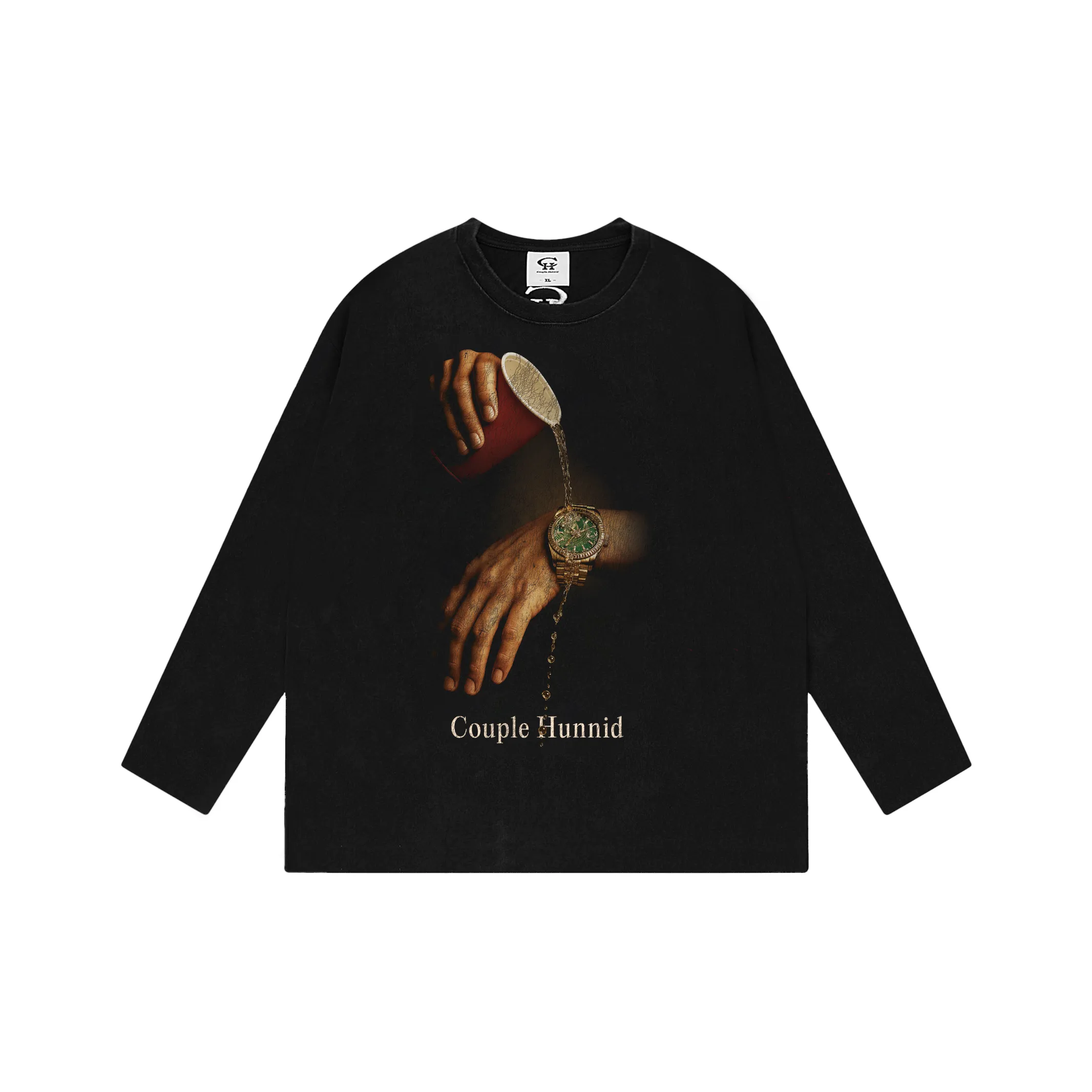 Couple Hunnid Длинный рукав Т-рубашка Унисекс