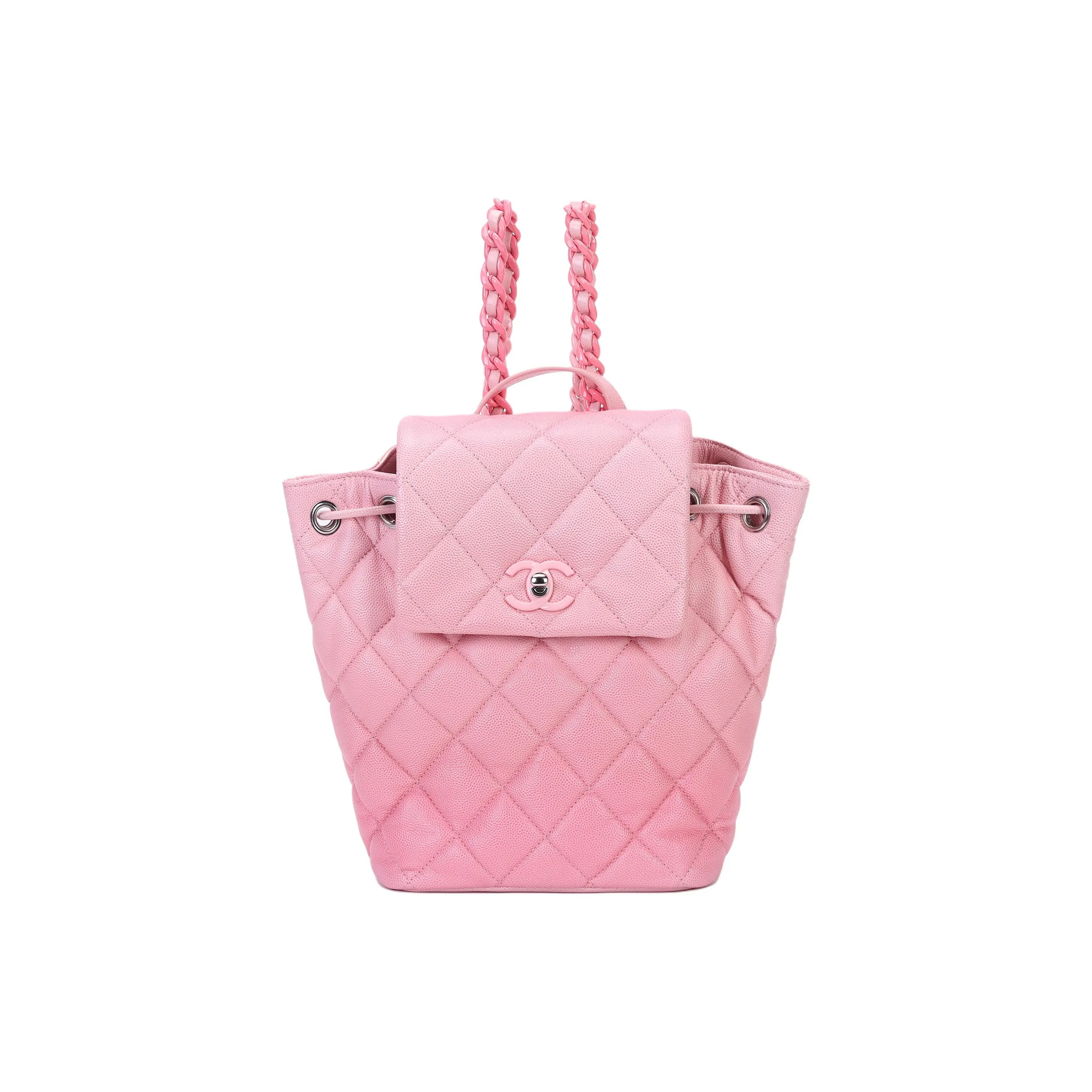 CHANEL Caviar Calfskin Backpack Women's Light Pink