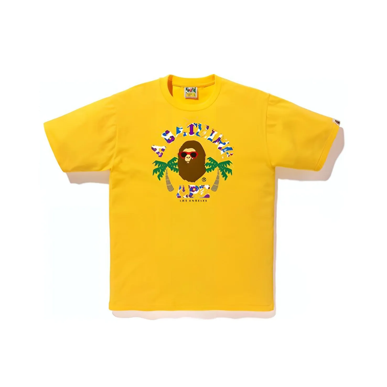 A BATHING APE Head Series T Shirt Men's Yellow