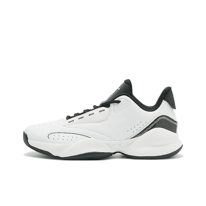 QIAODAN Амортизаторы Lower Skirt Устойчивый к истиранию Низкий Топ Баскетбольные кроссовки Мужские Jordan Белый Черный